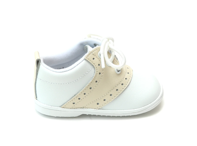 Austin Beige Leather Saddle Oxford Shoe (Baby) - Beige
